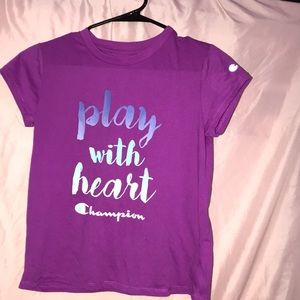 Girls size 14/16. Purple champion shirt. Lightly worn